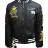 Top Gun MA-1 Champs 96 Zip Up Black Stripe Bomber Jacket