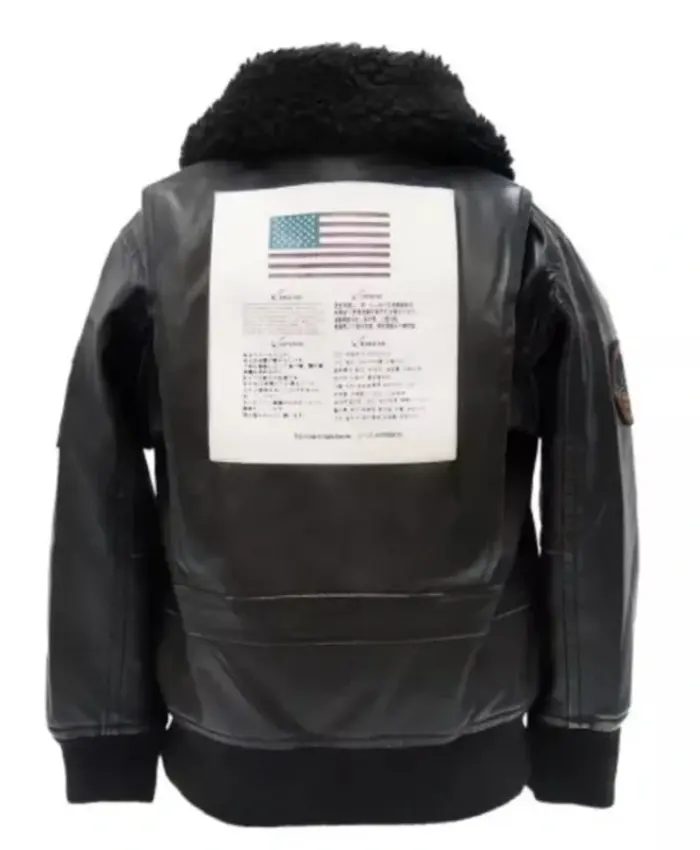 Top Gun G-1 Black Leather Aviator Bomber Sherpa Jacket