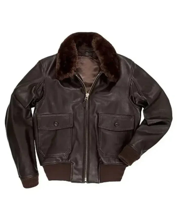 Top Gun Maverick Jon Hamm A2 Aviator Leather Sherpa Jacket