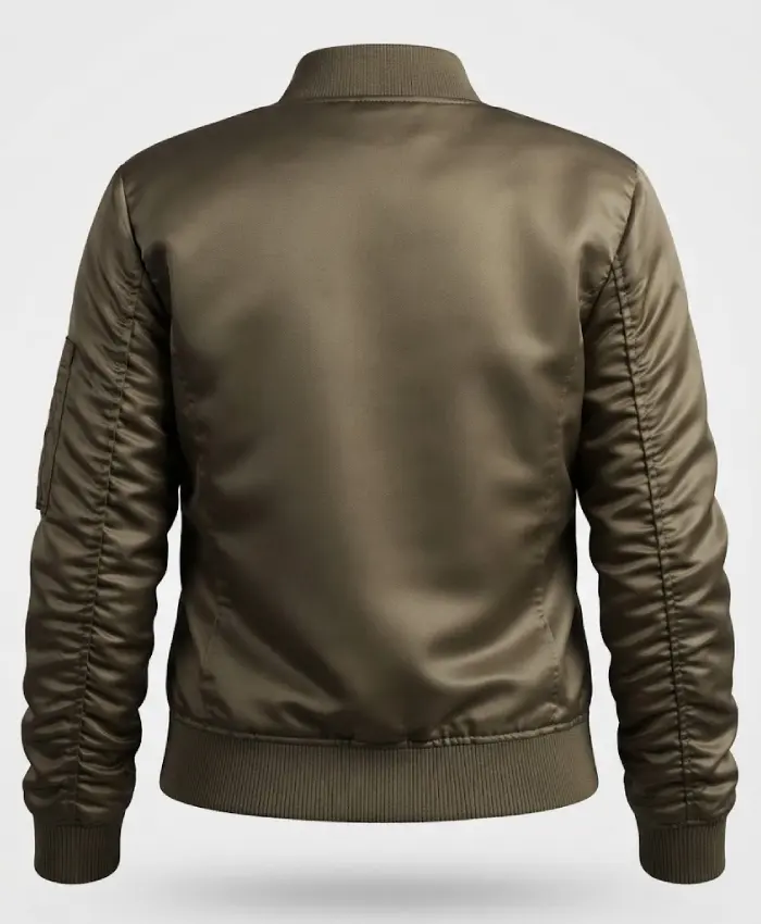 Jennifer Connelly Top Gun Maverick Satin Cropped Bomber Jacket