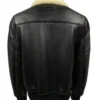 Jared Top Gun Shearling Fur B3 Black Leather Jacket