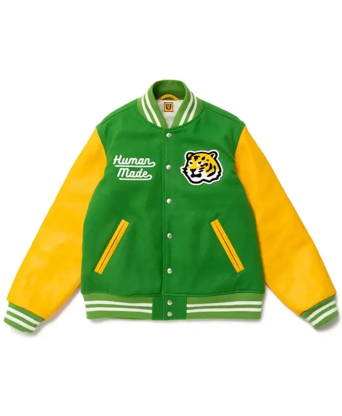Human Made Green Letterman Varsity Jacket