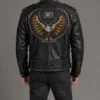 GTA Black Leather MC Eagle Biker Jacket