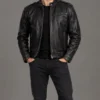GTA Black Leather MC Eagle Biker Jacket