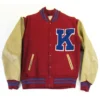 Kansas Jayhawks Red Letterman Varsity Jacket