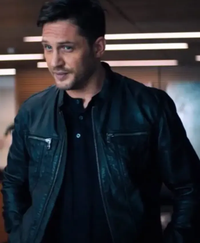 Eddie Brock Venom Tom Hardy Black Leather Jacket