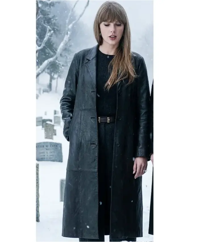 Taylor Swift Patient Zero Black Leather Coat