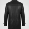 Erin Men's Black 3/4-Length Leather Jacket With Cognac Details