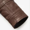 Women’s Cognac Slim Fit Brown Leather Long Coat