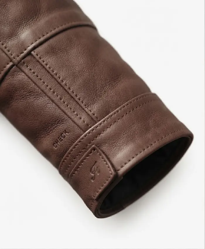 Women’s Cognac Slim Fit Brown Leather Long Coat