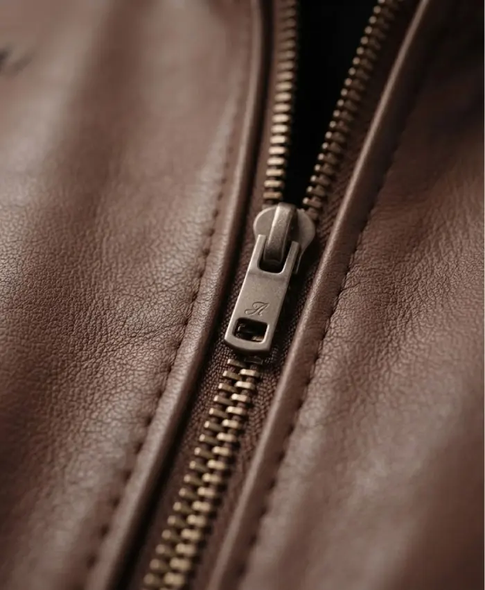 Women’s Cognac Slim Fit Brown Leather Long Coat