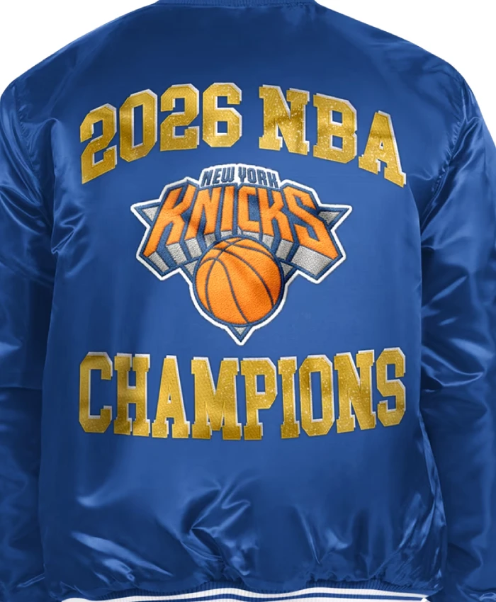 New York Knicks Finals Champions Blue Satin Starter Jacket