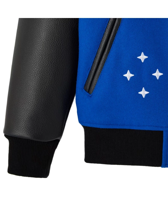 New York Knicks OVO x NBA Black Full Snap Varsity Jacket