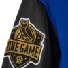 New York Knicks OVO x NBA Blue Full Snap Varsity Jacket