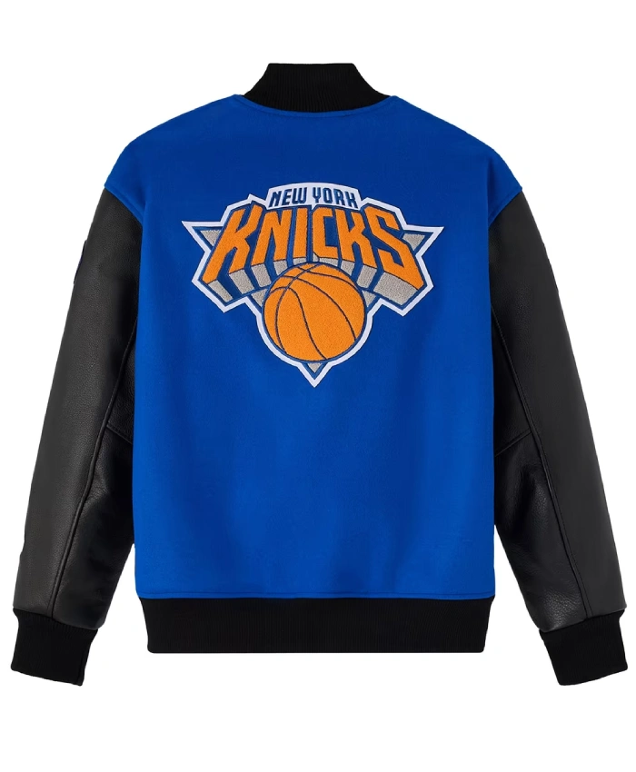 New York Knicks OVO x NBA Blue and Black Full Snap Jacket