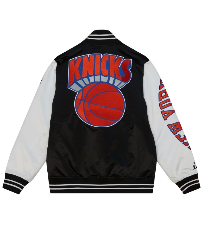 New York Knicks Origins Black and White Satin Jacket