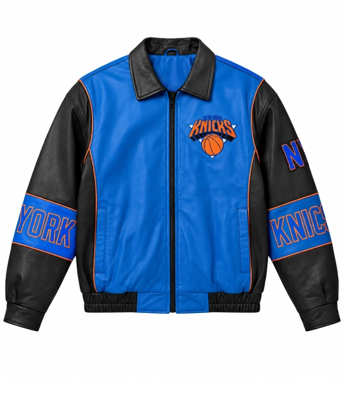 New York Knicks Sydney Sweeney Finals Champions Blue and Black Jacket