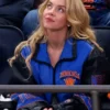 New York Knicks Sydney Sweeney Finals Champions Blue and Black Leather Jacket Sale