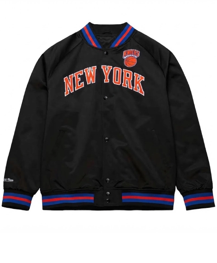 New York Knicks Throwback Wordmark Raglan Black Jacket