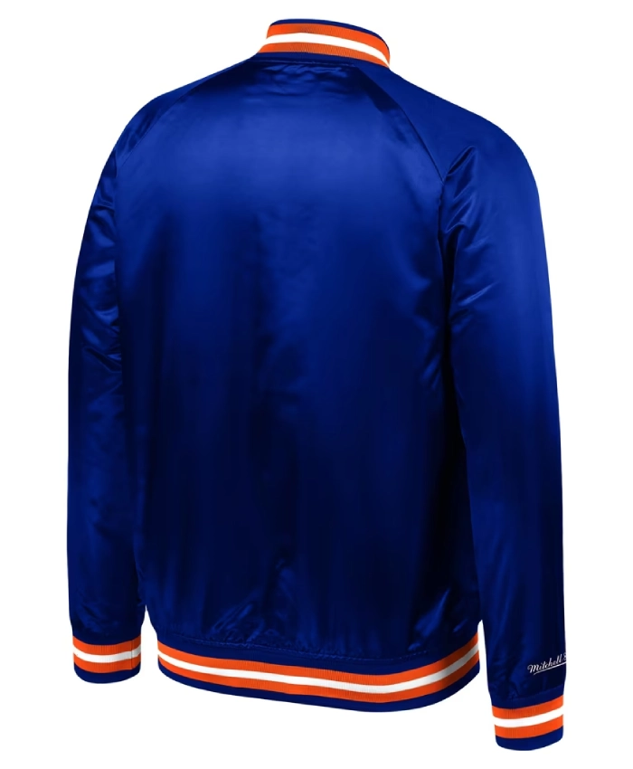 New York Knicks Throwback Wordmark Raglan Satin Jacket