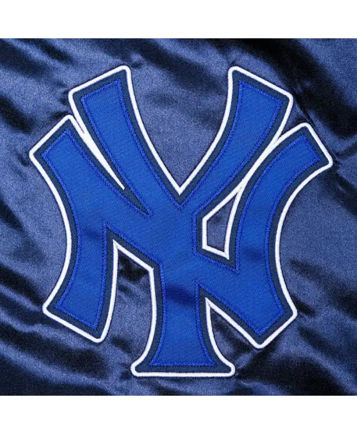 New York Yankees Jay Z The Blueprint Full Snap Navy Satin Jacket