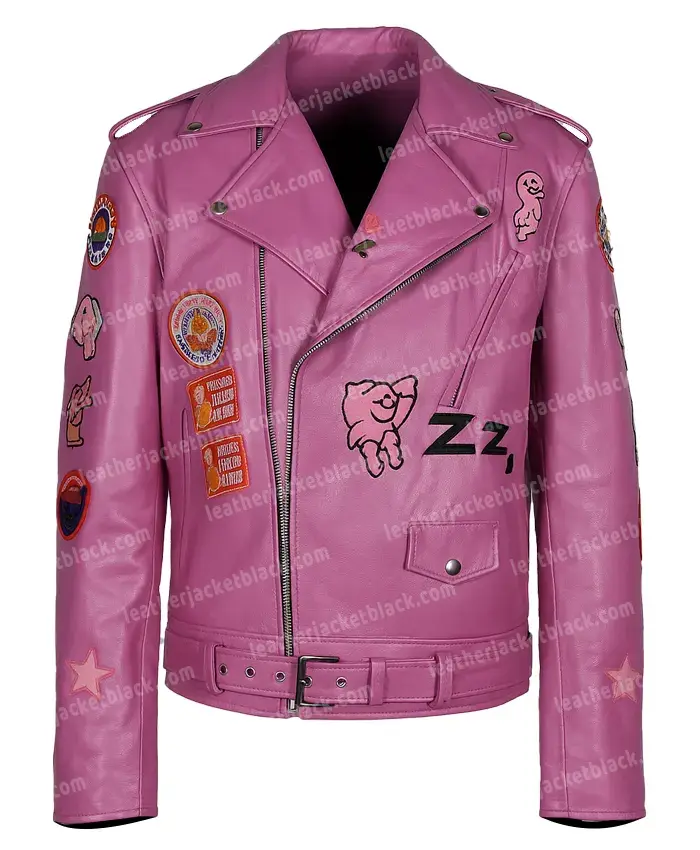Nicolas Cage Pink Motorcycle Real Leather Jacket - Image 2