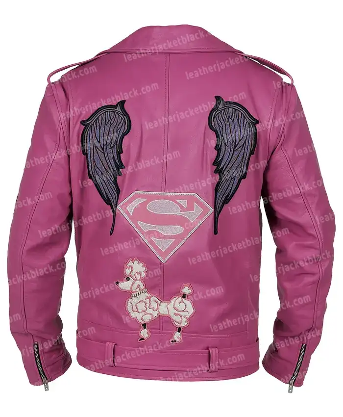 Nicolas Cage Pink Motorcycle Real Leather Jacket