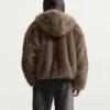 Nike Morants Brown Fur Hooded Jacket For Men