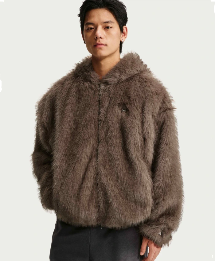 Nike Morants Brown Fur Hooded Jacket For Men and Women Sale