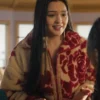 North Of North Season 02 Anna Lambe Red Floral Sherpa Jacket For Sale