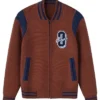 OVO Cardigan Brown Wool Varsity Jacket