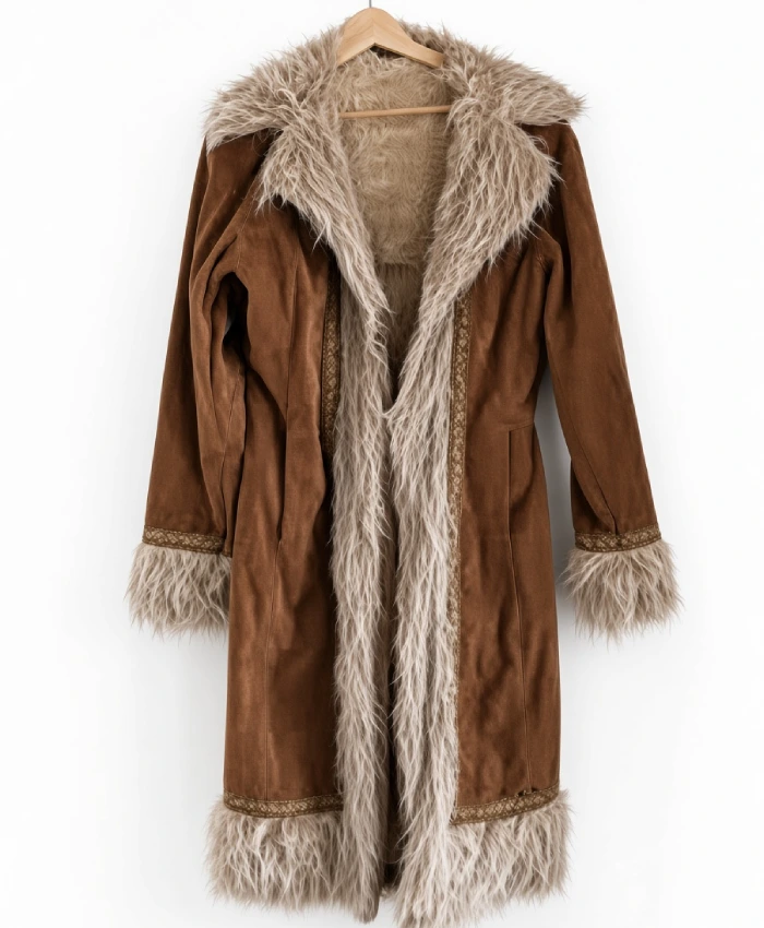 Order Now Afends Almost Famous Brown Suede Coat For Women On Sale