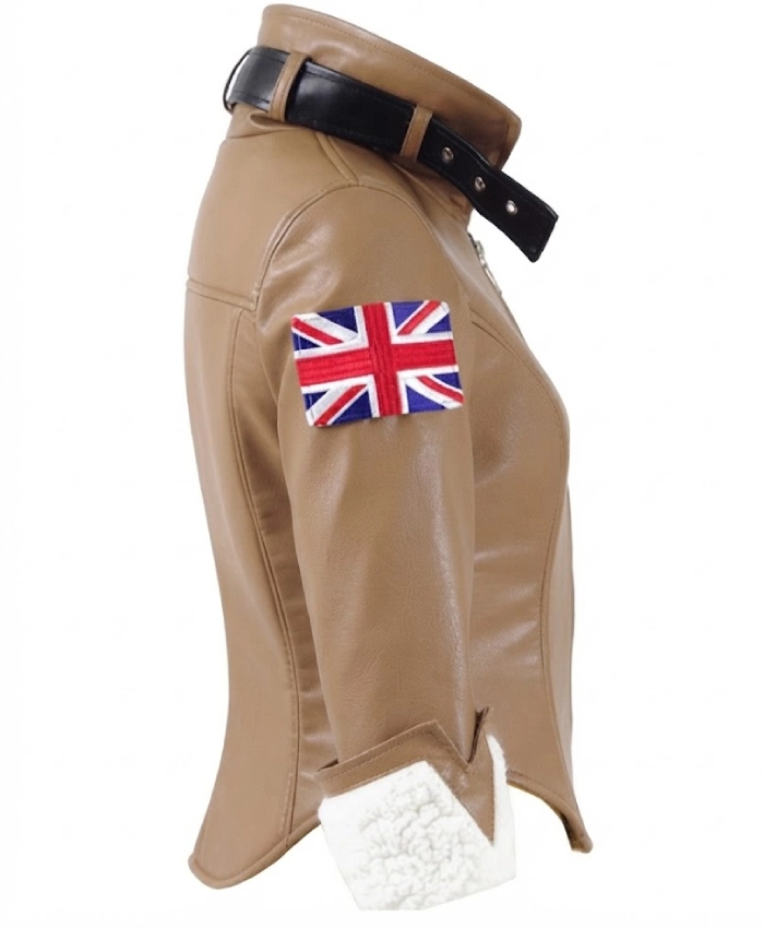 Overwatch Tracer Brown Shearling Leather Jacket