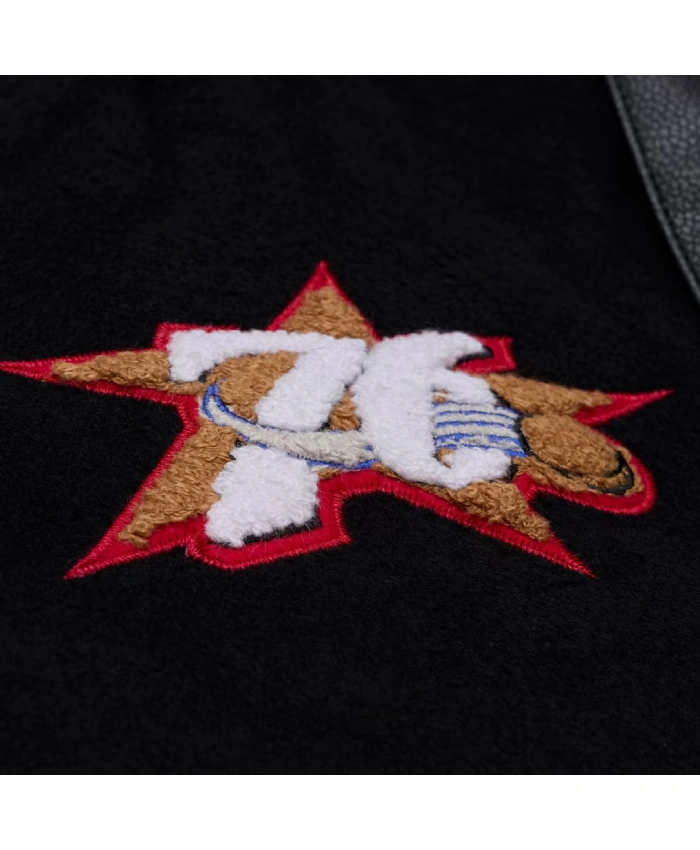 Philadelphia 76ers Black Hardwood Full Snap Wool Jacket