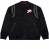 Philadelphia 76ers Black Hardwood Full Snap Wool Varsity Jacket