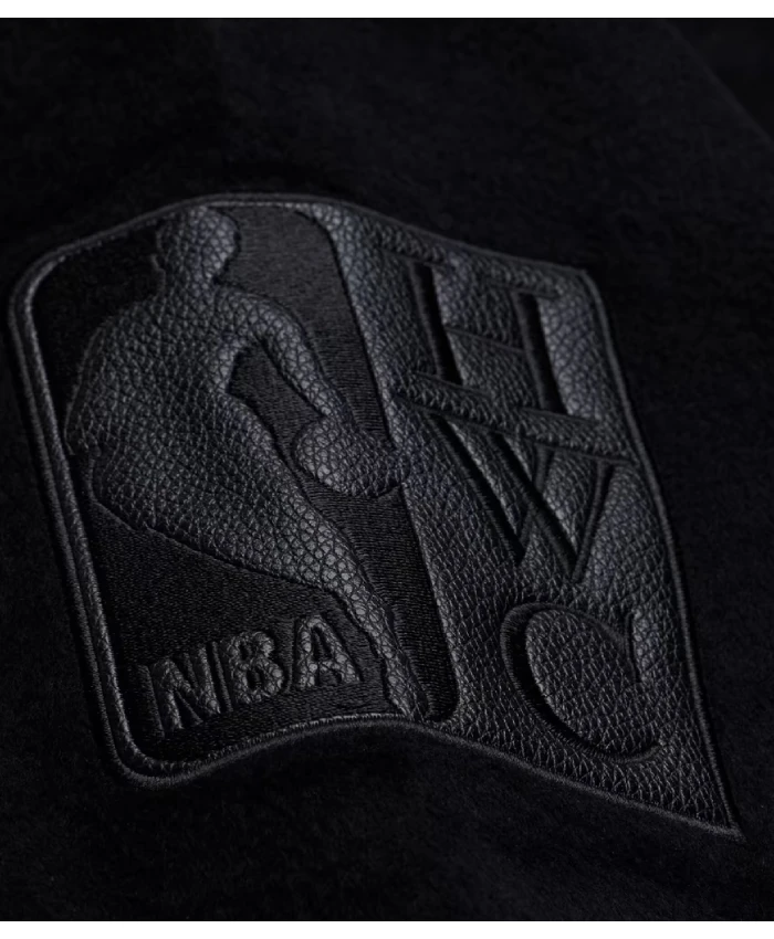 Philadelphia 76ers Black Hardwood Full Snap Wool Varsity Jacket Sale