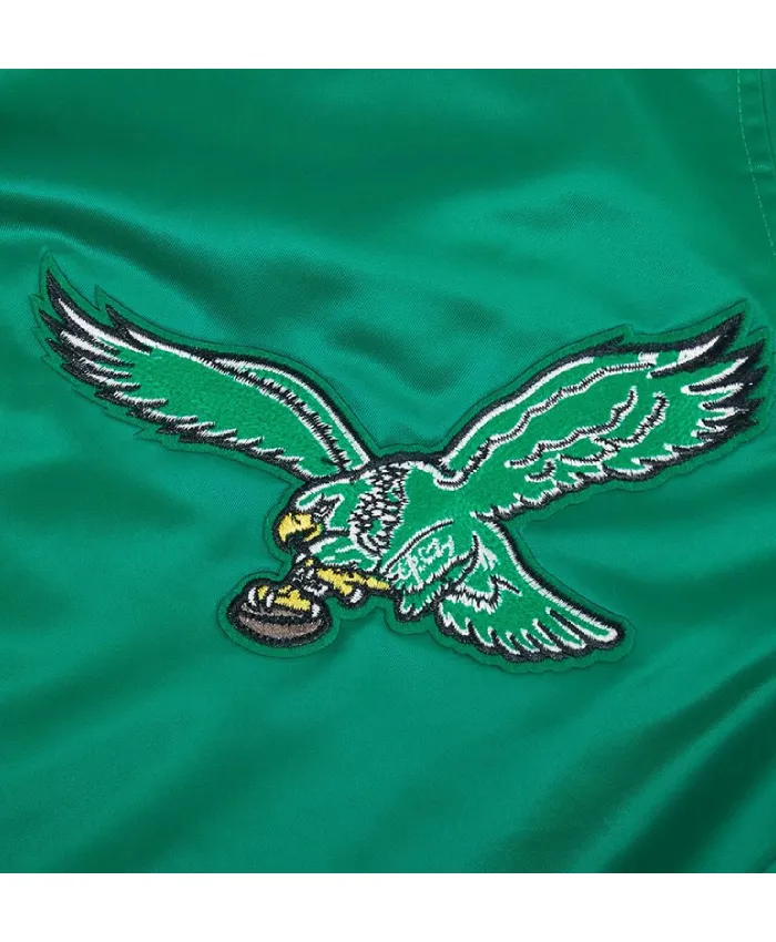 Philadelphia Eagles Modern Originals Full Snap Green Satin Jacket