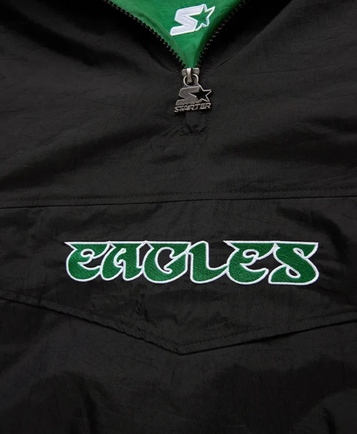 Philadelphia Eagles Starter Blackout Breakaway Pullover Black Hooded Jacket