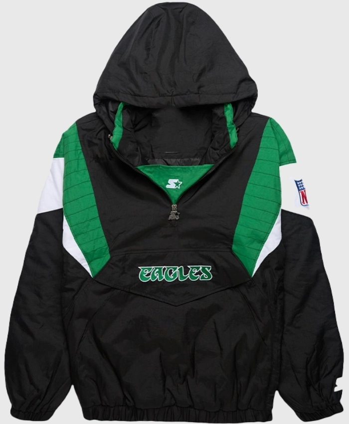 Philadelphia Eagles Starter Blackout Breakaway Pullover Hooded Jacket