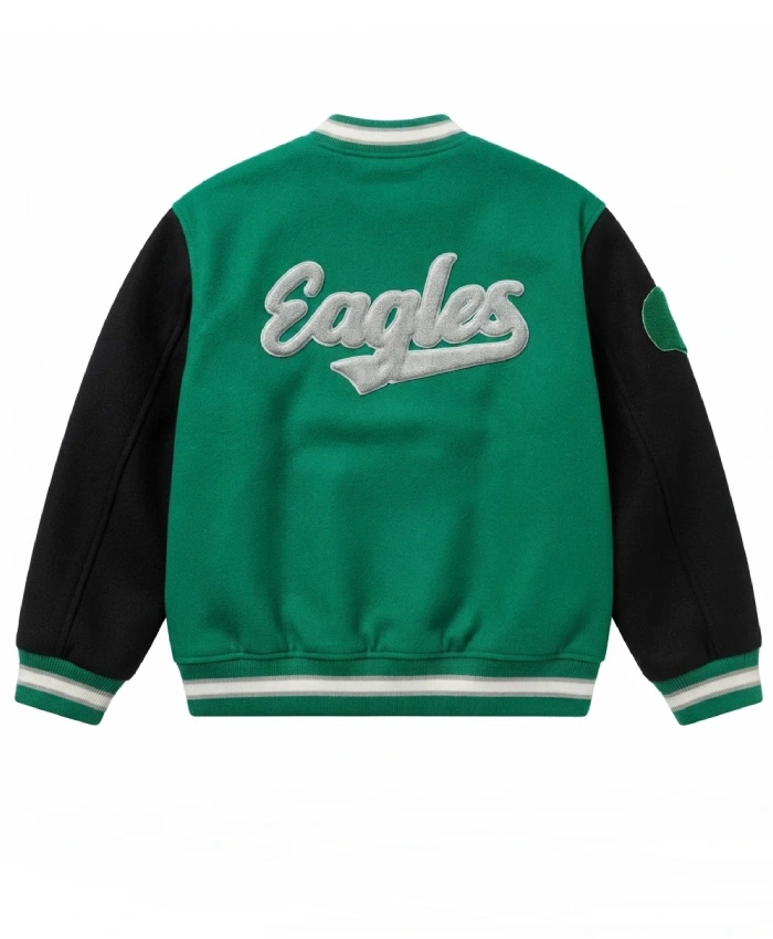 Philadelphia Eagles Team Legacy Green and Black Varsity Jacket