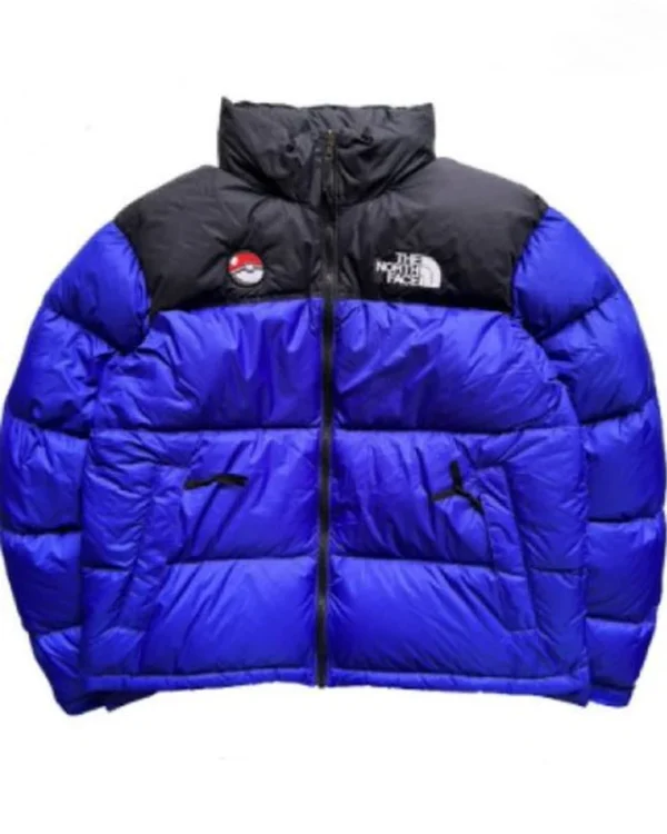 Pokemon x The North Face Nuptse Blue Puffer Jackets for Men and Women