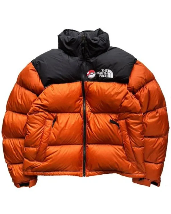 Pokemon x The North Face Nuptse Orange Puffer Jackets for Men and Women