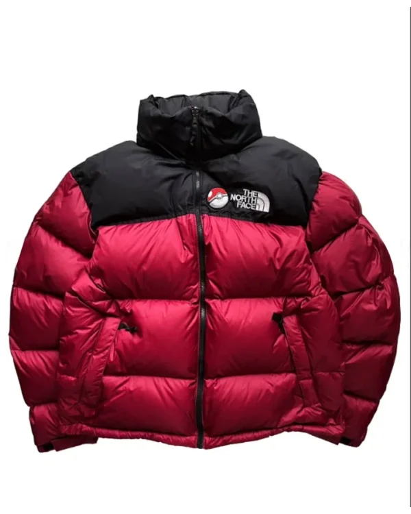 Pokemon x The North Face Nuptse Red Puffer Jackets for Men and Women