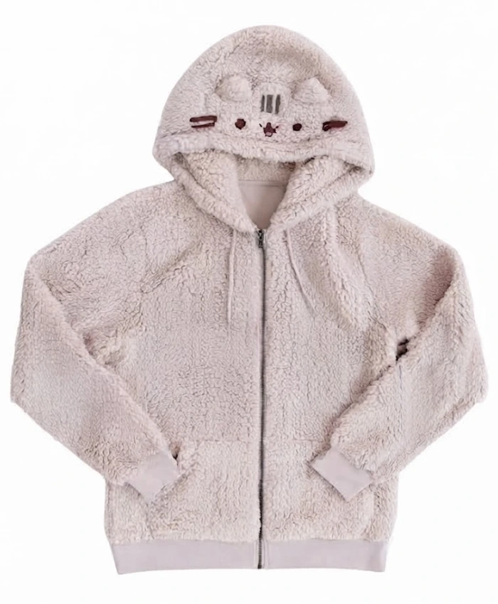 Pusheen Character Cream Sherpa Hoodie