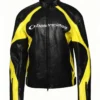 R and B Tour 2026 Chris Brown Balenciaga Black and Yellow Biker Jacket