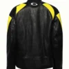 R and B Tour 2026 Chris Brown Balenciaga Black and Yellow Biker Leather Jacket