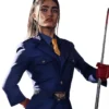 Rayna Vallandingham Movie Street Fighter 2026 Juli Blue Overcoat On Sale