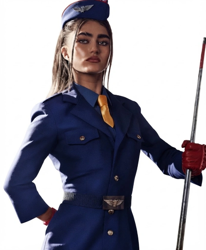 Rayna Vallandingham Movie Street Fighter 2026 Juli Blue Overcoat On Sale