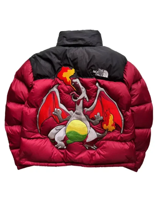 Red Pokemon X The North Face Nuptse Puffer Jackets For Men And Women