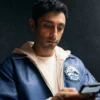 Riz Ahmed TV Series Bait 2026 Shah Latif Blue Leather Jacket For Men